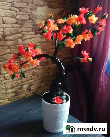 Бонсай цветущее деревце из фоамирана Волжский - изображение 1