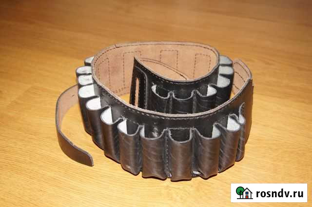 Патронташ 12 кал. новый-кожа Морозовск - изображение 1