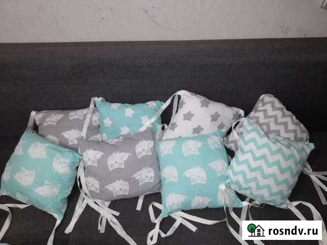 Бортики подушки в детскую кроватку+одеяло Петрозаводск - изображение 1