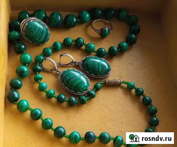 Украшения из малахита комплект Петрозаводск - изображение 1