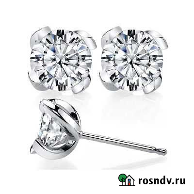 Серьги пусеты Riley с бриллиантами 0,8 карат Волгоград - изображение 1