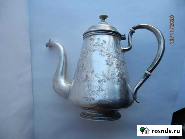 Кофейник чайник графин серебро 84 (875) 304г Заречный - изображение 1