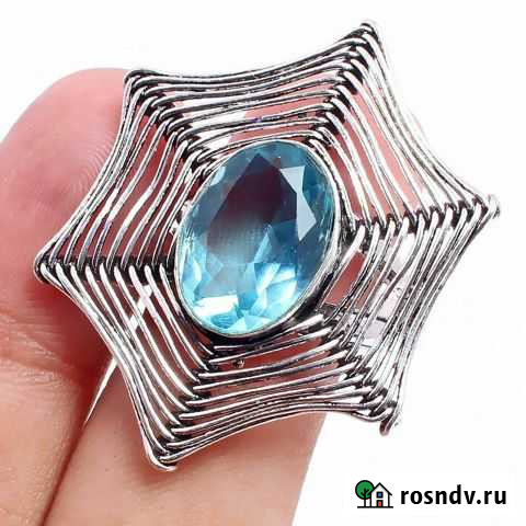 Голубой топаз, новое,серебро 925, 19 размер Ставрополь - изображение 1