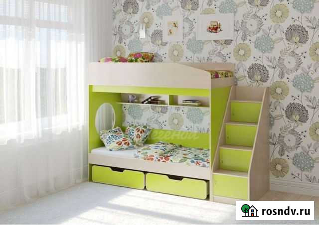 Двухъярусная кровать бу с матрасами Холмск - изображение 1