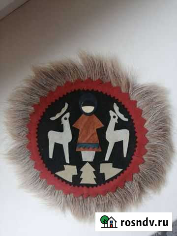 Панно настенное из меха и шкуры оленя Оренбург - изображение 1