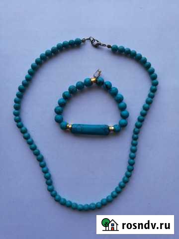 Набор бусы и браслет из бирюзы Боровск - изображение 1