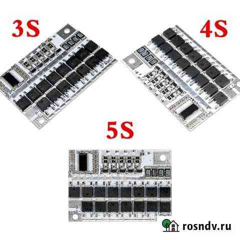 Плата защиты Li-ion аккумуляторов 60А, 100A BMS 3 Тула