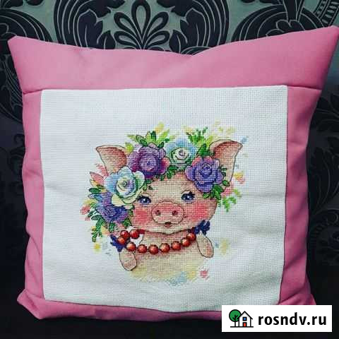 Декоративная подушка с ручной вышивкой Чита - изображение 1