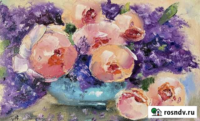 Картина маслом « Пионы и сирень» Белгород - изображение 1