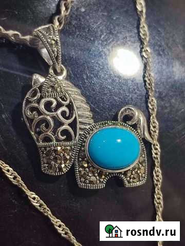 Кулоны с природной бирюзой, марказит, 925, Gemexi1 Энгельс - изображение 1