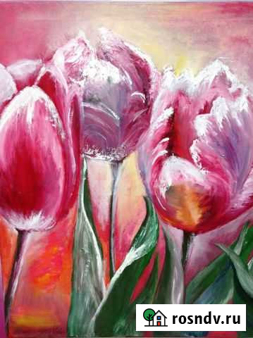 Картина маслом на холсте цветы Туймазы - изображение 1