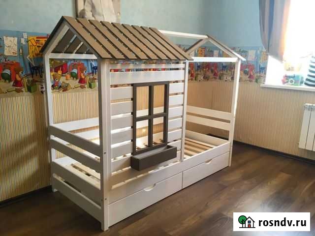 Детская кровать домик сосна Челябинск - изображение 1