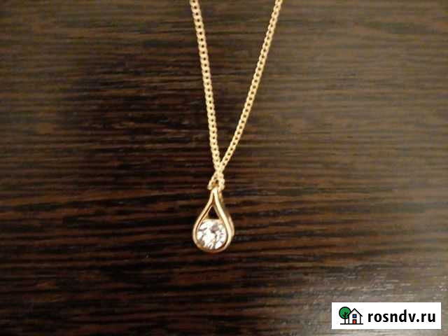 Кулон с кристаллом сваровски на цепочке новый Рязань - изображение 1