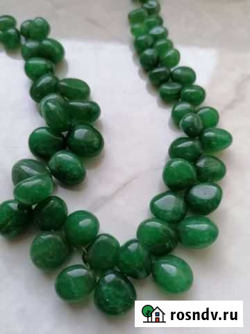 Бусы из редкого зелёного нефрита Химки - изображение 1