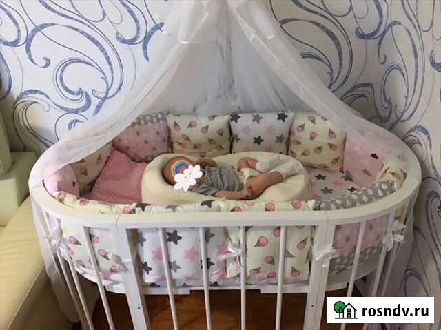 Детская кровать трансформер овальная Краснодар - изображение 1