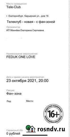 Билет Екатеринбург - изображение 1