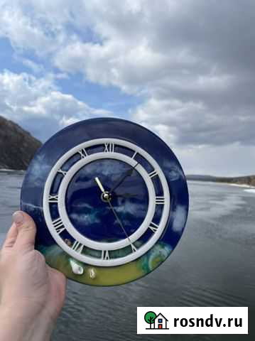 Часы из эпоксидной смолы Зима - изображение 1