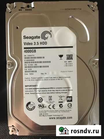 Жесткие диски Seagate HDD 4TB ST4000VM000 Новочебоксарск - изображение 1