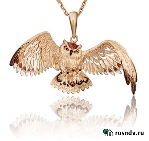 Подвеска сова 585 пробы Петропавловск-Камчатский - изображение 1