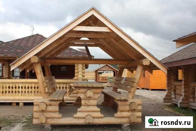 Мебельный набор из бревенчатый с навесом Чебоксары - изображение 1