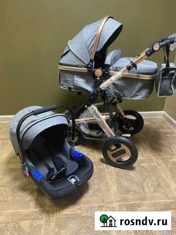 Коляска с автолюлькой Baby faith 810 серая Калининград - изображение 1