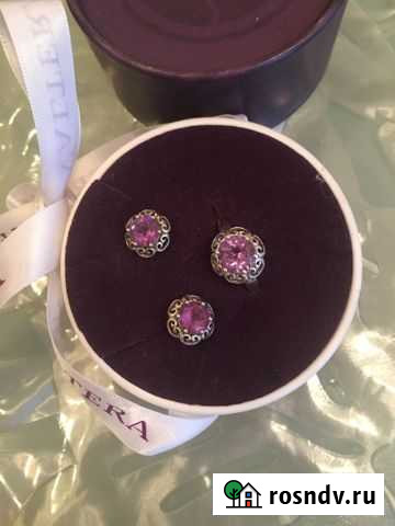 Серьги и кольцо с аметистом, серебро,бренд valtera Волгоград - изображение 1