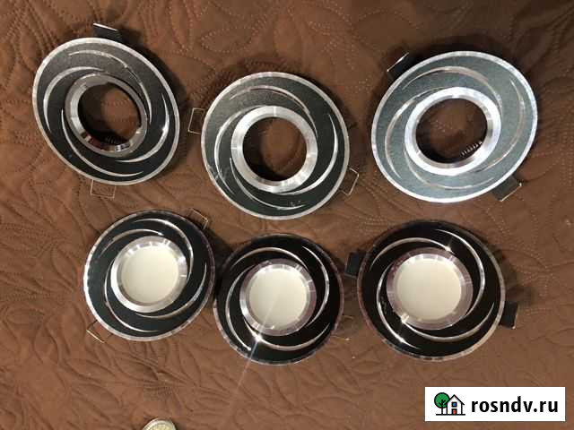 Светильники встраиваемые(6шт) для натяжных потолко Мурманск - изображение 1