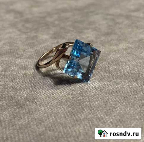 Кольцо золото топаз 585 7.31гр 18-18.5р Петропавловск-Камчатский - изображение 1