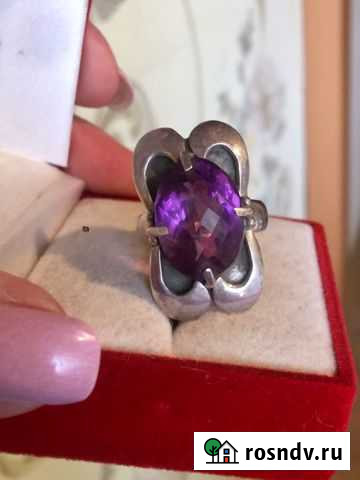 Серебренное Кольцо С Большим Аметистом Тверь - изображение 1