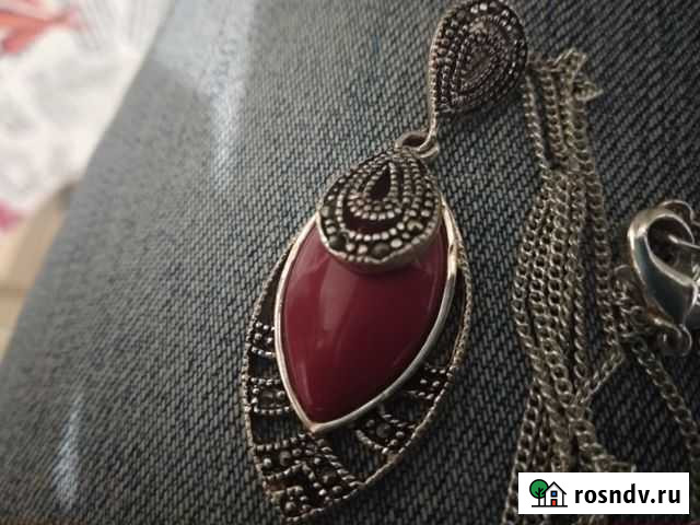 Цепочка с кулоном, серебро Новосибирск - изображение 1