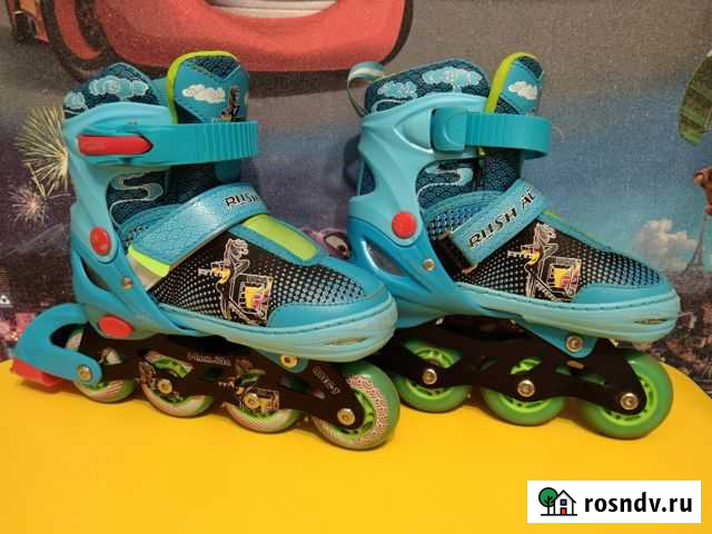Роликовые коньки светящиеся 30-33 размер + защита Барнаул - изображение 1