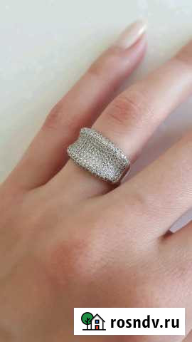 Серебряное кольцо с множеством фианитов Хабаровск - изображение 1