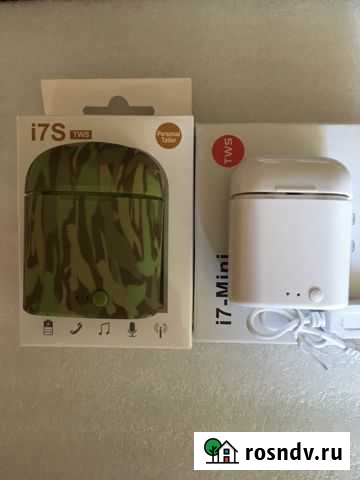 Наушники AirPods, TWS i7S, белый и защитный цвет Томск - изображение 1