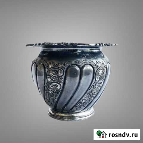 Антикварное кашпо серебрение, Медное кашпо, винтаж Пятигорск - изображение 1