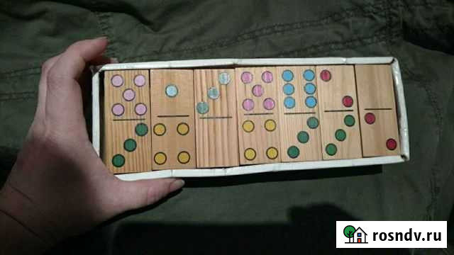 Детское деревянное домино и коврик игра Классики Выборг - изображение 1