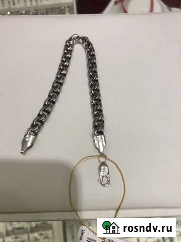 Серебряная цепь брослет новый 18г дли 22см Лабинск - изображение 1