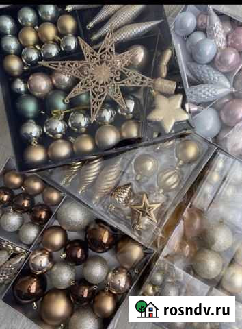Набор елочных игрушек 43 предмета (7 разных цветов Воронеж - изображение 1