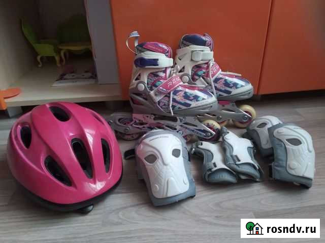 Комплект: Ролики+ шлем+ наколенники Бийск - изображение 1