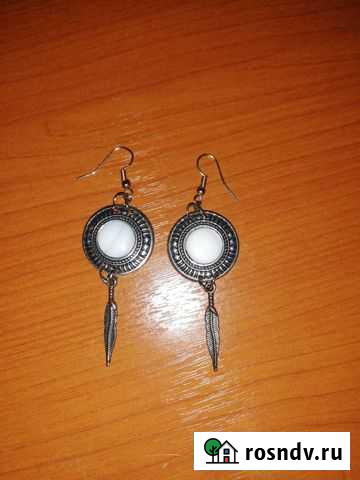 Серьги с камнем кахолонг Уфа - изображение 1