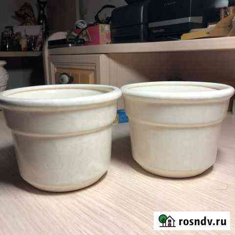Небольшие серые цветочные горшки Иркутск