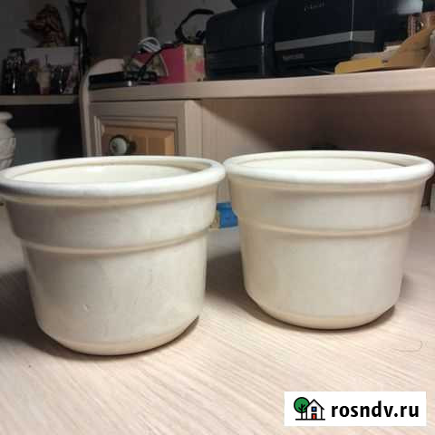 Небольшие серые цветочные горшки Иркутск - изображение 1