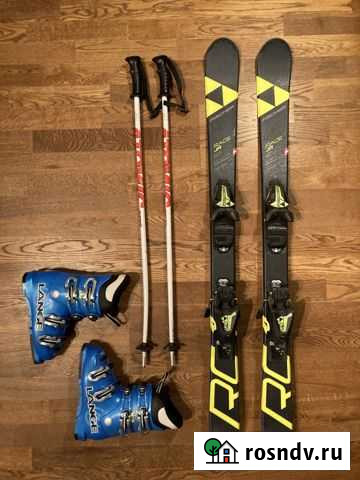 Детские горные лыжи 110 с ботинками (+палки) Московский - изображение 1