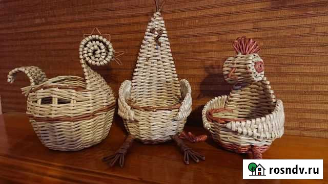 Корзина из бумажной лозы на заказ Мурманск - изображение 1