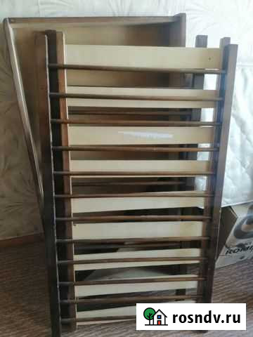 Детская кроватка из натурального дерева с маятнико Рославль - изображение 1