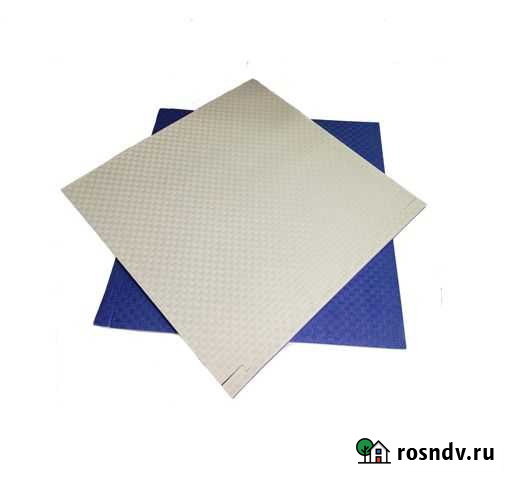 Будо-мат (татами) бело-синий 1*1 м (20 мм) Томск - изображение 1