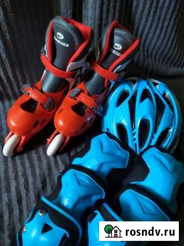 Роликовые коньки+защита и шлем Азов - изображение 1