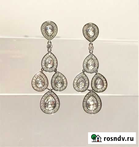 Серьги Пусеты Swarovski Оригинал Кристаллы Тольятти - изображение 1