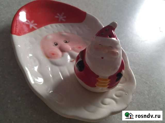 Тарелка новогодняя и Дед мороз Волгоград - изображение 1