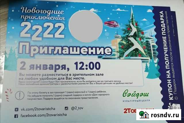 Билет на елку Сайдаш Казань - изображение 1