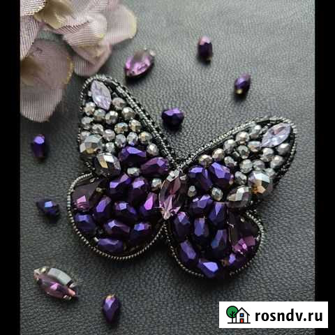 Брошь ручной работы Бабочка Астрахань - изображение 1